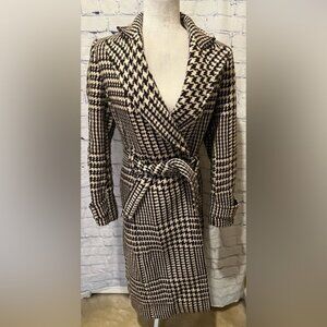 J.Crew Houndstooth Wool Blend Trench Coat Size 6 - $150